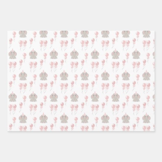 Elephant in Birthday Party Pet Inpakpapier Vel (Voorkant)