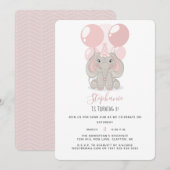 Elephant in Birthday Party Pet Kaart (Voorkant / Achterkant)