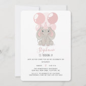 Elephant in Birthday Party Pet Kaart (Voorkant)