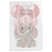 Elephant in Birthday Party Pet Medium Cadeauzakje (Voorkant)
