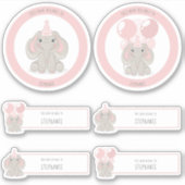 Elephant in Birthday Party Pet Sticker (Voorkant)