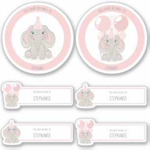 Elephant in Birthday Party Pet Sticker
