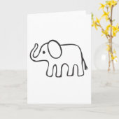 Elephant in Black and White Sketch Kaart (Gele Bloem)