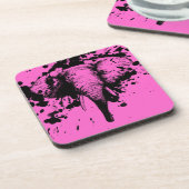 Elephant in Black Splash Pick Your Background Onderzetter (Linkerzijde)