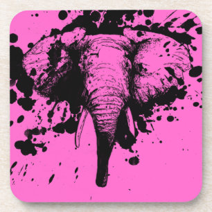 Elephant in Black Splash Pick Your Background Onderzetter