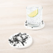 Elephant in Black Splash Pick Your Background Zandsteen Onderzetter (Zijkant)