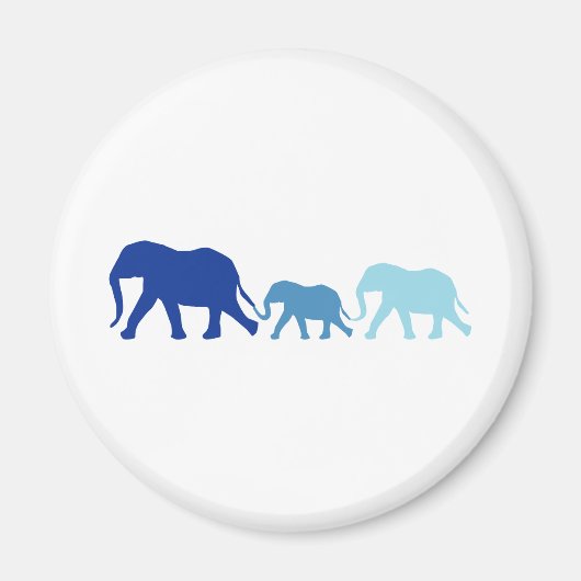 Elephant in Blue Magneet (Voorkant)