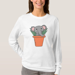 Elephant in Blumentop Funny Elephant Planten T-shirt