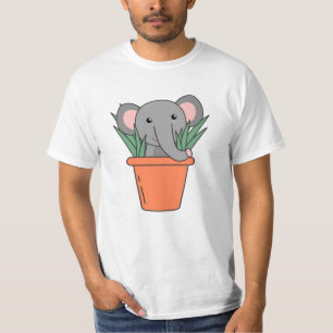 Elephant in Blumentop Funny Elephant Planten T-shirt