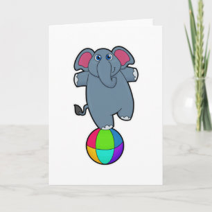 Elephant in Circus met Circus ball Kaart