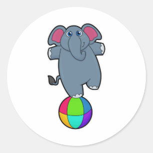 Elephant in Circus met Circus ball Ronde Sticker