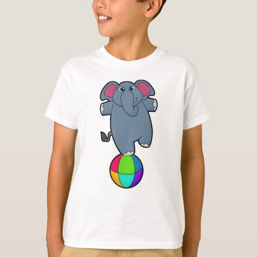 Elephant in Circus met Circus ball T-shirt (Voorkant)