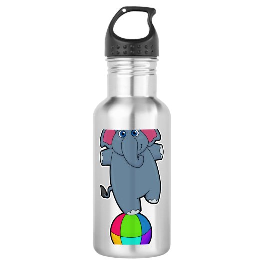 Elephant in Circus met Circus ball Waterfles (Voorkant)