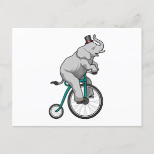 Elephant in Circus met fiets Briefkaart