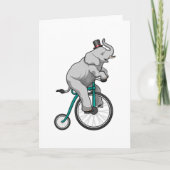 Elephant in Circus met fiets Kaart (Voorkant)
