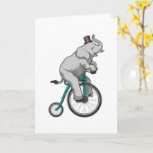 Elephant in Circus met fiets Kaart (Gele Bloem)