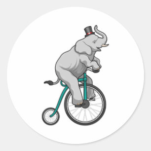 Elephant in Circus met fiets Ronde Sticker