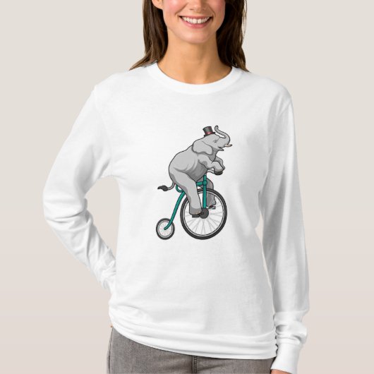 Elephant in Circus met fiets T-shirt (Voorkant)