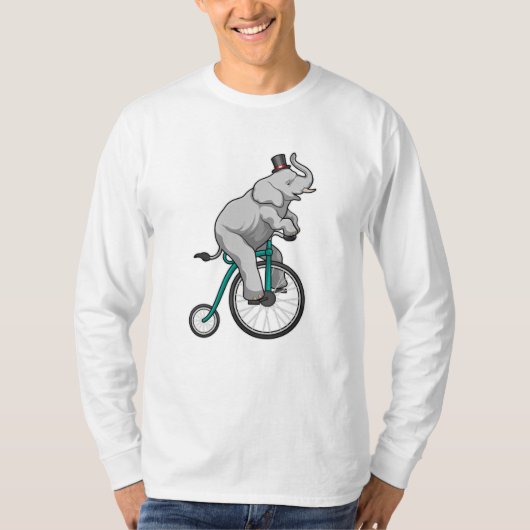 Elephant in Circus met fiets T-shirt (Voorkant)