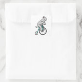 Elephant in Circus met fiets Vierkante Sticker (Tas)