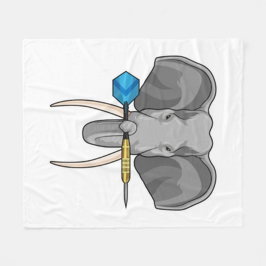 Elephant in Darts met Dart Fleece Deken (Voorkant (Horizontaal))