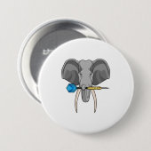 Elephant in Darts met Dart Ronde Button 7,6 Cm (Voorkant /achterkant)