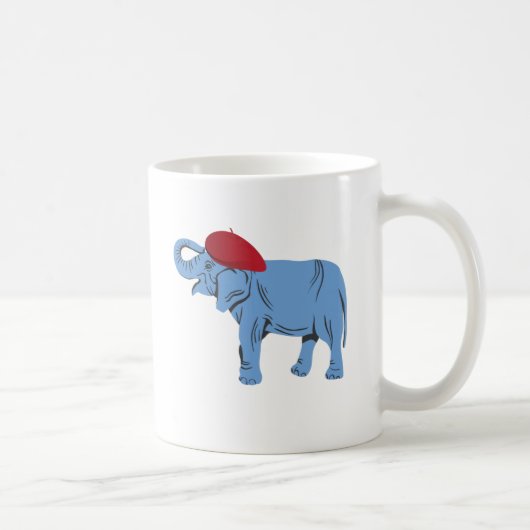 Elephant in een Beret Koffiemok (Rechts)