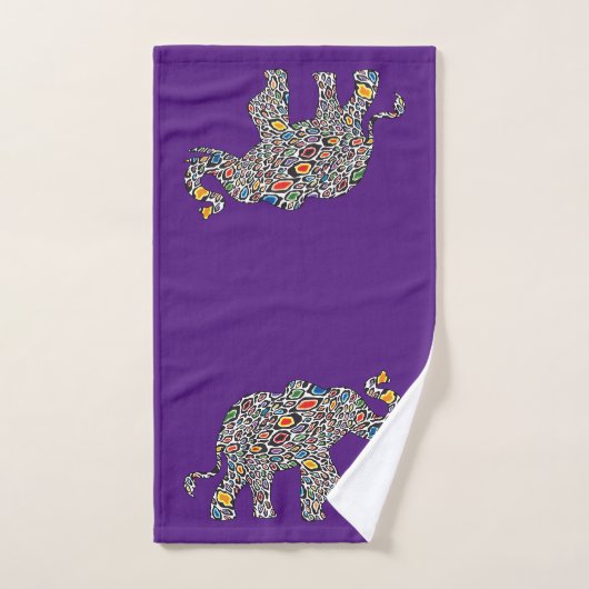 Elephant in een Psychedelic Cheetah Pattern Bad Handdoek (Handdoek)