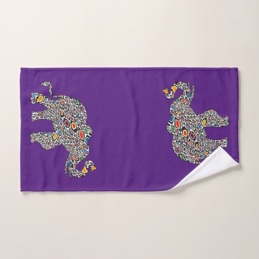 Elephant in een Psychedelic Cheetah Pattern Bad Handdoek (Handdoek)