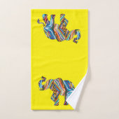 Elephant in een Psychedelic Zebra Pattern Bad Handdoek (Handdoek)