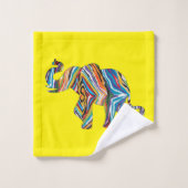 Elephant in een Psychedelic Zebra Pattern Bad Handdoek (Wasdoekje)