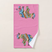 Elephant in een Psychedelic Zebra Pattern Bad Handdoek (Handdoek)