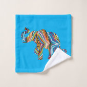 Elephant in een Psychedelic Zebra Pattern Bad Handdoek (Wasdoekje)
