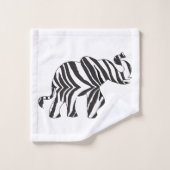 Elephant in een Zebra Print Bad Handdoek (Wasdoekje)