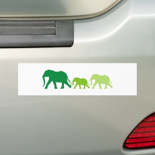 Elephant in Green Bumpersticker (Op auto)