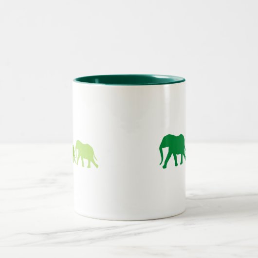 Elephant in Green Tweekleurige Koffiemok (Center)