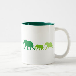 Elephant in Green Tweekleurige Koffiemok
