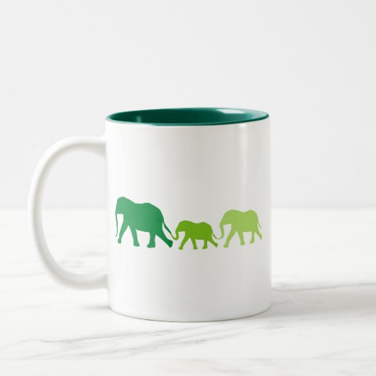 Elephant in Green Tweekleurige Koffiemok (Links)