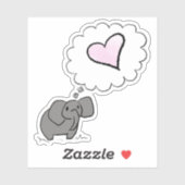 Elephant in liefde sticker (Vel)