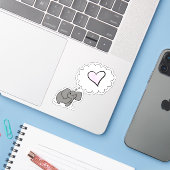 Elephant in liefde sticker (Laptop met iPhone)