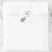 Elephant in liefde vierkante sticker (Tas)