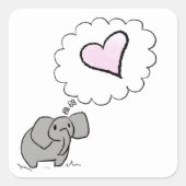 Elephant in liefde vierkante sticker (Voorkant)