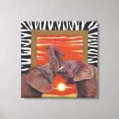 Elephant in Love Sunset and Zebra print (Voorkant)