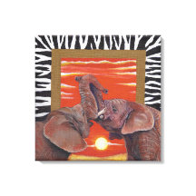 Elephant in Love Sunset and Zebra print