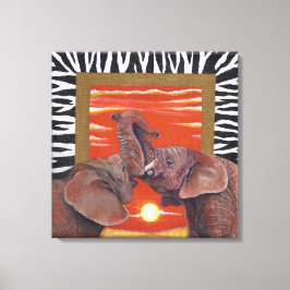 Elephant in Love Sunset and Zebra print
