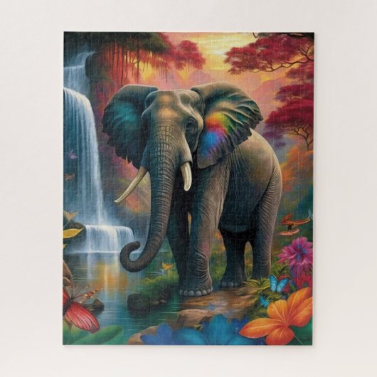 Elephant in Majestic Scenery Jigzaag Puzzle Legpuzzel (Verticaal)