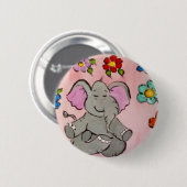 Elephant in meditatie ronde button 5,7 cm (Voorkant /achterkant)