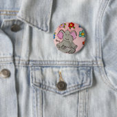 Elephant in meditatie ronde button 5,7 cm (In situ)