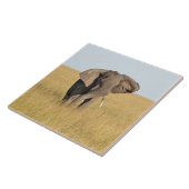 Elephant in Natural African Setting Ceramic Tile Tegeltje (Zijkant)
