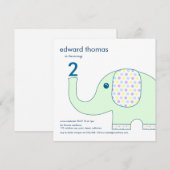 Elephant in Pastels Birthday-uitvindingen Kaart (Voorkant / Achterkant)